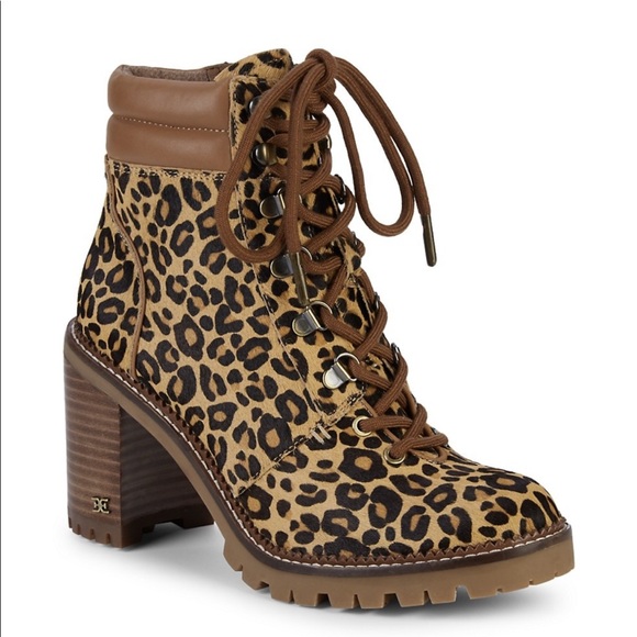 NIB Sam Edelman leopard combat boots - Picture 2 of 9